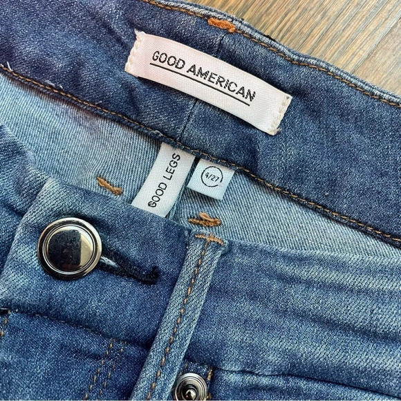 Good American Good Legs High Waist Side Slit Skinny Jean Blue204 size 27 - Picture 3 of 9